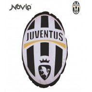 CUSCINO SAGOMATO FC JUVENTUS ORIGINALE 42X25X15CM.NERO CON LOGO A RILIEVO PRODOTTO UFFICIALE 100% POLIESTERE