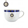 TAZZA COLAZIONE FC INTERNAZIONALE ORIGINALE PORCELLANA ALTA QUALITA" TOGNANA BIANCA NERA UFFICIALE11X11X7CM + MANICO