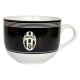 TAZZA COLAZIONE FC JUVENTUS ORIGINALE PORCELLANA ALTA QUALITA" TOGNANA BIANCA NERA CON LOGO UFFICIALE11X11X7CM + MANICO