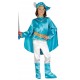 COSTUME CARNEVALE PRINCIPE AZZURRO 5/6 ANNI VESTITO COMPLETO CAPPELLO/TUNICA/MANTELLO/CINTURONE/COPRISTIVALI POLIESTER