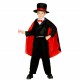 COSTUME CARNEVALE MAGO BAMBINO 5/6 ANNI VESTITO COMPLETO DI CAPPELLO/JABOT/GIACCA/PANTALONE/MANTELLO 100% POLIESTER