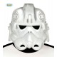 COSTUME CARNEVALE SOLDATO DI CAVALLERIA STORTROOPER STAR WARS 7/9 ANNI MASCHERA+ VESTITO TUTA SPANDEX NERO/BIANCO LUCIDO