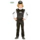 COSTUME F.B.I.BABY 7/9 ANNI VESTITO PER FESTE TRAVESTIMENTI DI CARNEVALE COMPLETO DI CAPPELLO/CAMICIA GILET/PANTALONE