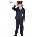 COSTUME PER TRAVESTIMENTI DI CARNEVALE PILOTA AEREO BABY 5/6 ANNI VESTITO COMPLETO DI CAPPELLO/GIACCA/PANTALONE