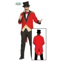 COSTUME CARNEVALE PRESENTATORE CIRCO ADULTO TAGLIA M48 VESTITO COMPLETO GIACCA/GILET E PAPILLON/PANTALONI GUIRCA 84586