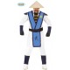 COSTUME CARNEVALE E FESTE A TEMA CINESE KUNG FU TAGL.UNICA VESTITO COMPLETO DI TUTA CON CINTURA E GILET 100%POLIESTER