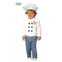 VESTITO CARNEVALE CUOCO BABY 6/12 MESI COSTUME COMPLETO DI CAPPELLO CAMICIA E PANTALONI COD.83306 GUIRCA 8434077833063