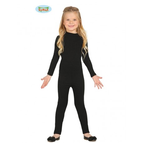 TUTA ELASTICA SPANDEX BABY 3/5 ANNI COLORE NERO INDOSSARE SOTTO I VESTITI DI CARNEVALE/HALLOWEEN E TRAVESTIMENTI VARI