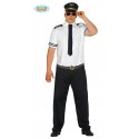 COSTUME CARNEVALE COMANDANTE PILOTA AEREO VESTITO TAGL UN COMPLETO DI CAPPELLO/CRAVATTA/CAMICIA/CINTURA/PANTALONI