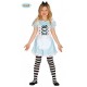 COSTUME CARNEVALE ALICE NEL PAESE DELLE MERAVIGLIE 3/4 ANNI VESTITO E CERCHIETTO 100%POLIESTERE COD 85928 GUIRCA