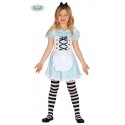 COSTUME CARNEVALE ALICE NEL PAESE DELLE MERAVIGLIE 3/4 ANNI VESTITO E CERCHIETTO 100%POLIESTERE COD 85928 GUIRCA