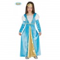 COSTUME CARNEVALE DAMA MEDIEVALE 7/9 ANNI VESTITO PER TRAVESTIMENTI E PARTY A TEMA COMPLETO DI DIADEMA C.85941 GUIRCA