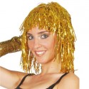 PARRUCCA FASHION CAPELLI D"ANGELO COLORE ORO BRILLANTE PER FESTE E TRAVESTIMENTI A TEMA E CARNEVALE TOP QUALITY GUIRCA