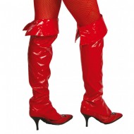 COPRISTIVALI ROSSI DIAVOLESSA PER TRAVESTIMENTI CARNEVALE HALLOWEEN E PARTY VARI 54CM.PVC GUIRCA (BOTAS ROJAS)COD.16099