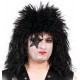 PARRUCCA NERA ELETTRIZZATA KISS CANTANTE ROCK ROLLING STONES PER TRAVESTIMENTI DI CARNEVALE/HALLOWEEN GUIRCA C.4799