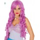 PARRUCCA CAPELLI LUNGHI MOSSI LILLA PER TRAVESTIMENTI DI CARNEVALE E PARTY A TEMA TOP QUALITY GUIRCA COD4587