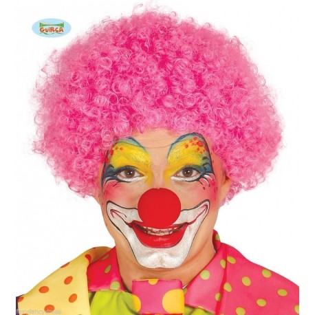 PARRUCCA CLOWN RICCI ROSA PER TRAVESTIMENTI DI CARNEVALE FESTE E PARTY VARI GUIRCA WIG COD4158- 8434077041581