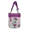 TRACOLLINA MINNIE GLAM DISNEY ORIGINAL 26X29 CM IN SIMILPELLE FANTASY ROSA E VINACCIO CON APPLICAZIONI A RILIEVO