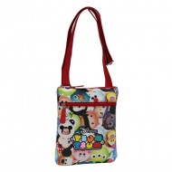 TRACOLLINA PIATTA TSUM TSUM DISNEY ORIGINAL IN SIMILPELLE MORBIDA 22X24CM CHIUSURA E TASCA CON ZIP 100%PU