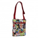 TRACOLLINA PIATTA TSUM TSUM DISNEY ORIGINAL IN SIMILPELLE MORBIDA 22X24CM CHIUSURA E TASCA CON ZIP 100%PU