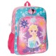 ZAINO SCUOLA PRIMINO TONDO ELSA FROZEN DISNEY ORIGINAL 30X40X16CM ROSA E AZZURRO CON SISTEMA PER INNESTO CARRELLO