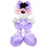 PELUCHE BIANCO DIDDLINA BALLERINA CON VESTITO LILLA E FIOCCO A POIS 32CM NUOVO DIDDL ORIGINAL UNITED LABELS AG GERMANY