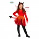 COSTUME DIAVOLETTA BABY 3/4 ANNI VESTITO COMPLETO DI DISDEMA/ALI/CODA PER TRAVESTIMENTI DI HALLOWEEN/CARNEVALE E PARTY