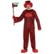 COSTUME CLOWN CARCERATO HORROR ADULTO MIS.M VESTITO COMPLETO CAPPELLO/T-SHIRT/PANTALONI PER CARNEVALE/HALLOWEEN