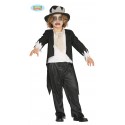 COSTUME HALLOWEEN CARNEVALE MOSTRO ZOMBIE BABY 7/9ANNI VESTITO COMPLETO DI CAPPELLO/GIACCA/CAMICIA E FOUL/PANTALONI