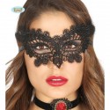 MASCHERINA NERA SEXI FORATA DECORATA PER FESTE E TRAVESTIMENTI DI HALLOWEEN CARNEVALE E PARTY A TEMA TOP QUALITY GUIRCA