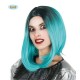 PARRUCCA STREGA CASCHETTO LUNGO CAPELLI NERI E VERDE PER TRAVESTIMENTI DI HALLOWEEN/CARNEVALE E SCENE A TEMA HIGH QUALIT