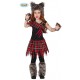 VESTITO CARNEVALE LUPO SCOZZESE BIMBA 7/9 ANNI COSTUME PER TRAVESTIMENTI DI CARNEVALE HALLOWEEN E FESTE A TEMA HORROR