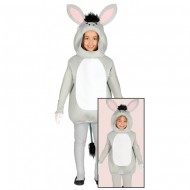 COSTUME ASINO BABY 5/6 ANNI VESTITO CON CAPUCCIO E PANTALONI PER TRAVESTIMENTI CARNEVALE NATALE NATIVITÀ E RECITE A TEMA