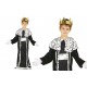 COSTUME PER NATALE RE MAGIO GASPARE BIMBO 10/12 ANNI VESTITO TURCHESE MANTELLO BIANCO A POIS NERI STRISCIA CENTRALE BLU