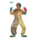 COSTUME CARNEVALE CLOWN PAGLIACCIO ADULTO TAGLIA L 52/54 VESTITO GIOCOLIERE SOLO TUTA 100%POLIESTER COD 84362 GUIRCA