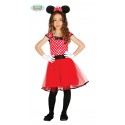 COSTUME CARNEVALE TOPOLINA MINNIE BIMBA 3/4 ANNI VESTITO COMPLETO