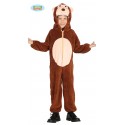 COSTUME CARNEVALE SCIMMIA BAMBINI 5/6 ANNI VESTITO COMPLETO TUTA CON CAPUCCIO PER TRAVESTIMENTI DI ANIMALI DELLA GIUNGLA