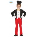 COSTUME CARNEVALE TOPOLINO BABY 3/4 ANNI VESTITO RATONCITO COMPLETO DIADEMA/GILET CON PAPILLON/PANTALONI NO ACCESSORI