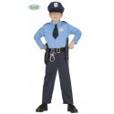 COSTUME CARNEVALE POLICE AMERICAN BABY 3/4 ANNI VESTITO COMPLETO DI CAPPELLO/PANTALONI/CAMICIA/CINTURONE/PISTOLA/MANETTE