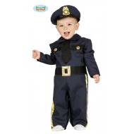 COSTUME CARNEVALE POLIZIOTTO BABY 6/12 MESI VESTITO COMPLETO TUTA E CAPPELLO POLICE POLIZIA NO ACCESSORI COD 87610