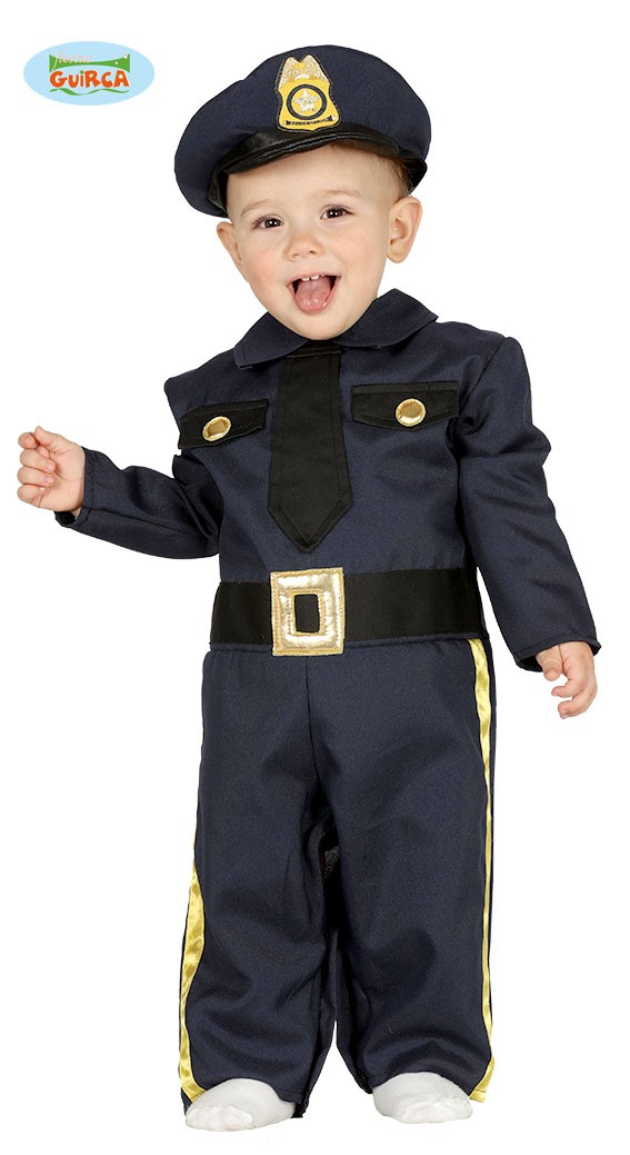 COSTUME CARNEVALE POLIZIOTTO BABY 12/24 MESI VESTITO COMPLETO TUTA E  CAPPELLO POLICE NO ACCESSORI COD 87611 - Parole e Pensieri