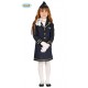 COSTUME CARNEVALE HOSTESS AEREO BAMBINA 3/4 ANNI VESTITO COMPLETO DI CAPPELLO PER TRAVESTIMENTI FESTE E SPETTACOLI A TEM