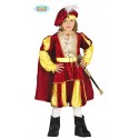 COSTUME CARNEVALE PRINCIPE BABY 3/4 ANNI VESTITO COMPLETO DI CAPPELLO/CAMICIA/MANTELLO/CINTURA/PANTALONI NO ACCESSORI