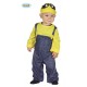 COSTUME CARNEVALE MINATORE BABY 6/12 MESI MINIONS VESTITO COMPLETO MONOTUTA CON MAGLIA/CAPPELLO CON OCCHI NO ACCESSORI