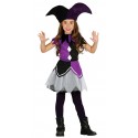 COSTUME CARNEVALE ARLECCHINO VIOLA BAMBINA 10/12 ANNI VESTITO COMPLETO DI CAPPELLO NO ACCESSORI COD 10129 GUIRMA