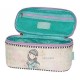 BEAUTY DA VIAGGIO OVALE 1 ZIP CON MANIGLIA LOST IN MUSIC GORJUSS SANTORO LONDON ORIG. 22X10X10CM ROSA/LILLA SFUM.100%PU