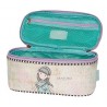 BEAUTY DA VIAGGIO OVALE 1 ZIP CON MANIGLIA LOST IN MUSIC GORJUSS SANTORO LONDON ORIG. 22X10X10CM ROSA/LILLA SFUM.100%PU