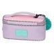 BEAUTY DA VIAGGIO OVALE 1 ZIP CON MANIGLIA LOST IN MUSIC GORJUSS SANTORO LONDON ORIG. 22X10X10CM ROSA/LILLA SFUM.100%PU