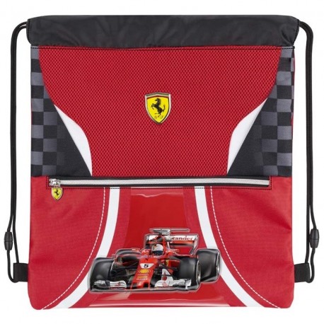 ZAINO SACCA SCUOLA E DA VIAGGIOFERRARI KIDS ORIGINAL 40X35CM 1 ZIP ROSSO CON LOGO E MACCH.A RILIEVO DISTRIB.PANINI ITALY