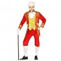 COSTUME CARNEVALE MARCHESE CONTE NOBILE VESTITO VENEZIANO ROSSO COMPLETO CAMICIA CON JABOT/PANTALONI TAGLIA L NO ACCESS.